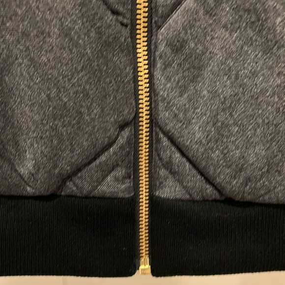 NWOT Eddie Bauer Charcoal Quilted Down Fabric Bomber Jacket - Picture 6 of 14